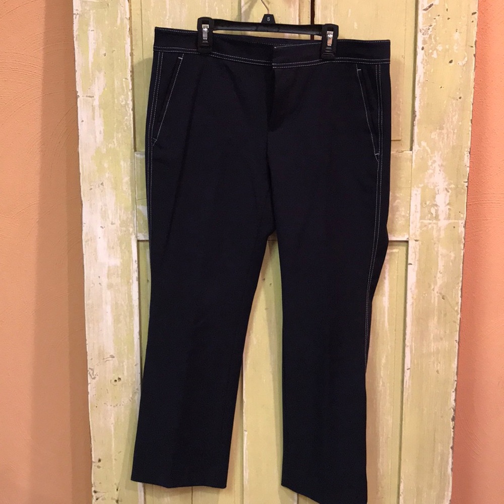 Banana Republic Black Ankle Pants with White Stitching